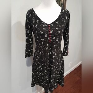 Effie's Heart Black Dress with Red Accents